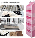 TYMENSH Over Door Organizer with 5 Large Pockets, Heavy Duty Hanging Organizer Storage, Closet Bathroom Nursery Bedroom Dorm,