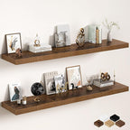 Fun Memories 72 Inch Floating Shelves, 12 Inch Deep Wall Shelf for Fireplace Mantel, Deep Storage Shelves for Home & Office, 