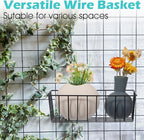 10 PCS Hanging Wire Baskets for Organizing - Hanging Metal Basket Storage with Wall Grid Panel, Rust-Resistant Iron for Kitch
