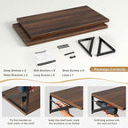 Deep Floating Shelves Wall Mounted, 24"x12" Walnut Wall Shelves with Brackets Set of 2 for Bedroom, Living Room, Bathroom, Ki