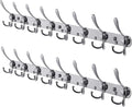Dseap Coat Rack Wall Mount - 29.5” Long 8-Tri-Hooks Heavy Duty Coat Hanger Rail Wall Hooks for Hanging Coats Hats Clothing Cl