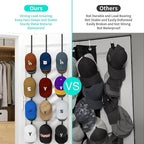 HapiRm Over Door Hat Rack - 3 Packs Hat Organizer with 12 Hooks Design, Hanging Baseball Cap Organizer Storage Holds Up to 60
