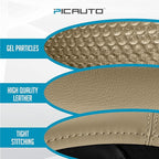 PIC AUTO Steering Wheel Cover, Glitter Gel Particles & Beige Luxury Leather Car Steering Cover, Universal Fit 14.5"-15.5" Ant
