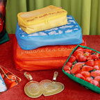 ban.do Getaway Polyester and Mesh Fruit Theme Packing Cube Set, Includes 4 Foldable Luggage Organizers in Various Sizes (J'ad