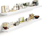 Vivelove White Floating Shelves 55 Inches Long, Wall Display Shelves with Invisible Brackets, for Bathroom Living Room Kitche