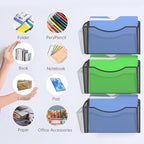Gawerk Mesh Hanging Wall File Holders, Metal Vertical Wall Basket Mail Organizer for Office/Home (Black, 3 Pack Magnetic)