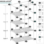 MOGELAFOO 35 Inch Portable Closet for Small Room, Clothing Organizer Storage Rack with Non-Woven Fabric Cover, 1 Clothes Hang