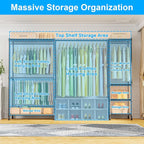 Ulif E10 Clothes Rack（With Stretchable Hanger Rod）Freestanding Clothing Racks for Hanging Clothes，Adjustable Closet Organizer