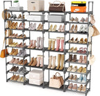 ROJASOP Large Shoe Rack Organizer for Entryway Closet 64-68 Pairs 9-Tier Heavy Duty Tall Garage Shoe Rack Shoe Shelf Shoes St