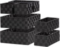 Posprica Small Baskets for Organizing(7 Set) Woven Storage for Shelves, Bathroom, Decorative Closet Organizer, Dresser Bins, 