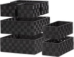 Posprica Small Baskets for Organizing(7 Set) Woven Storage for Shelves, Bathroom, Decorative Closet Organizer, Dresser Bins, 