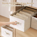 3 Pack Large Wardrobe Clothes Organizer and Storage, Fabric Sweater Organizer for Closet with Handles 5 Grids Foldable Drawer