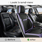 Coverado Car Seat Covers Front Seats, Seat Covers for Cars, Car Seat Protector, 2-Pack Car Seat Cushion Nappa Leather, Waterp