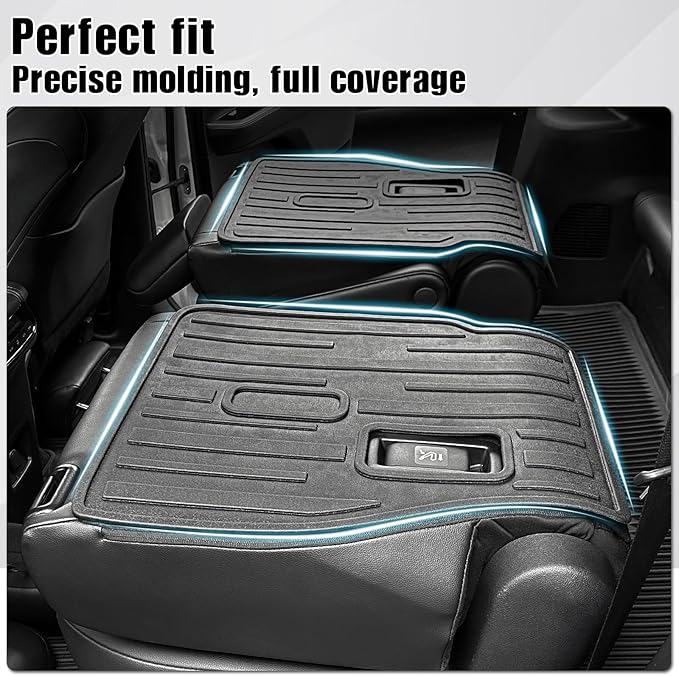 Kick Mats for 2024 2025 2026 Toyota Grand Highlander 7 Seats Captain Chair Car Mat Accessories, All Weather TPE Seatback Mat (Grand Highlander-2nd Row Kick Mats)