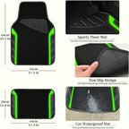 CAR PASS Leather Steering Wheel Cover and Waterproof Car Floor Mats,Microfiber Universal Car Combo Fit for 95% Sedan,SUV,Cars