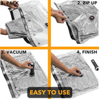 SpaceAid Travel Vacuum Bags for Luggage with Electric Pump, 27 Pack Vacuum Seal Bags for Clothing Travel, Space Saver Compres