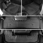 Floor Mats Cargo Mat for Honda Pilot 2026 2025 2024 2023, All Weather TPE Cargo Liner Trunk Mat with Backrest Mat Door Sill Protectors Car Accessories for Pilot (Floor Mats Set)