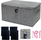 Locking Game Toy Storage Organizer Lock Box Toy Storage Bins Game Toys Storage Bags with 4 Drawstring Bags, Large capacity 16