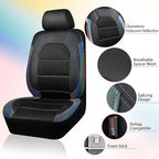 CAR PASS Leather seat Covers,Automotive Universal Sport car seat Cover Super 5mm Composite Sponge Inside,Airbag Compatible fi