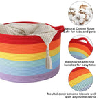 90L Large Blanket Basket,21.7"L x 21.7"W x 13.8"H Rope Woven Baskets with Handles, Toys Storage Bins,Laundry Basket Perfect f