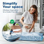 HOUSE DAY 22 Pack Vacuum Seal Bags For Clothing Travel, Vacuum Bags With Electric Pump, Vacuum Sealer Bag for Clothes, Comfor
