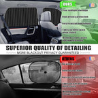 ZATOOTO Blackout Window Shades 4 Pack - Magnetic Sun Shade for Side Windows, Privacy Car Blind Curtains, Baby, Pet, Camping, Travel