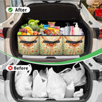 Reusable Grocery Bags Heavy Duty Shopping Bags Foldable Large Tote Bags with Long Handles & Hard Bottom