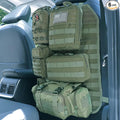 Universal Tactical Car Seat Back Organizer Bag Tactical Molle Vehicle Organizers Panel Vehicle Protector Organizers with 5 Detachable Pouches for Car Truck Ford Jeep (Model A-Army green)