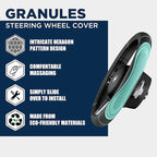 Road Comforts Car Steering Wheel Cover - Microfiber Leather Steering Wheel Wrap Sports 14.5-15 Inch Steering Wheel Cover Non-