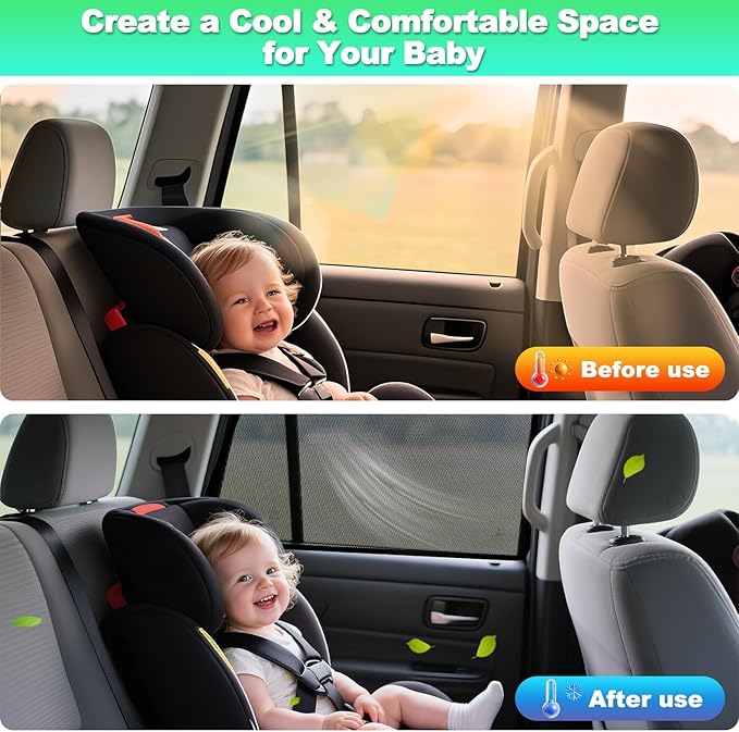 2019-2024 RAV4 Window Shades -Car Window Shade for Baby and Driver, Breathable Mesh Car Privacy Curtains for Side Windows, UV Protection and Heat Insulation for Road Trips, Napping