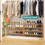 viewcare Shoe Rack, 4-Tier Long Shoe Rack for Entryway, Bamboo Wood Shoe Shelf for Closet & Hallway, Long 33IN | Beautiful | 