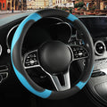 Leather Auto Car Steering Wheel Cover Anti-Slip Heavy Duty, Elegant, Non-tonix, Universal 15 Inch, Black&Blue