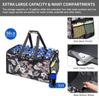 Muzale Extra Large Utility Tote Bag with Wire Frame Reusable Grocery Bags Foldable Heavy Duty Shopping Bags for Groceries Collapsible Totes with Handles for Carrying Heavy Loads Storage Car Trunk