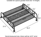 2 Tier Shoe Rack Underbed Organizer Storage Rack with Wheels Woven Mesh Cloth Shoe Organizer Drawer Space Saving for Bedroom 