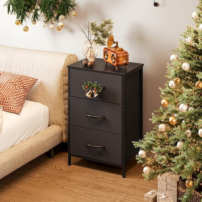 AODK Dresser for Bedroom Nightstand Small Dressers Chest of Drawers End Table for Living Room, Closet Dresser with 3 Storage 