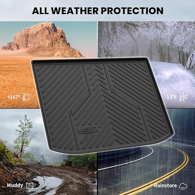 LASFIT Cargo Mat for Toyota Corolla Hatchback 2019-2026, Custom Fit All-Weather TPE Rubber Trunk Mat for Toyota Corolla Accessories, Waterproof, Easy to Clean, Black