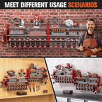 2-Pack Large Power Tool Organizer Wall Mount,Heavy Duty Cordless Tool Organizer with 18 Drill Holder,600 Lbs Capacity 3-Layer