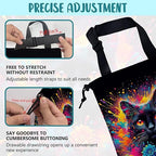 British Shorthair Cat Car Garbage Bag Colorful Splash Drawstring Car Trash Bag Hanging for Back Seat with Adjustable Buckle Canvas Vehicle Trash Can Easy-to-Install