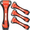IPOW 4 Pack Car Window Breaker Seatbelt Cutter, Heavy Carbon Steel Glass Breaker Car Safety Hammer Emergency Escape Tool, Aut