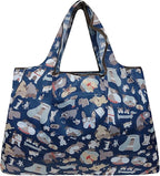 allydrew Large Foldable Tote Nylon Reusable Grocery Bags, 6 Pack
