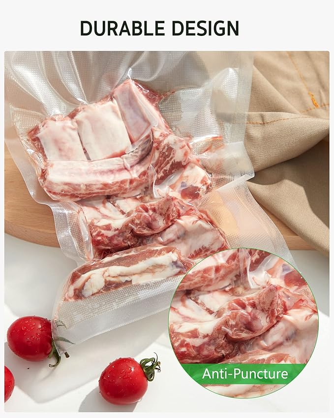 Syntus Vacuum Sealer Bags, 150 Gallon 11" x 16" and Quart 8" x 12" and Pint 6" x 10" Commercial Grade PreCut Bag, BPA Free Fo