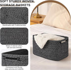 OIASKET Storage Baskets for Organizing, Woven Decorative Baskets for Shelves - Books, Towels, and Clothes, Cotton Rope Toy St