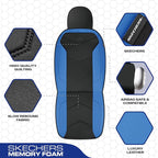 Skechers Memory Foam Seat Covers,Leather Car Seat Covers, Ultimate Comfort & Support Front Seat Covers Airbag Compatible, Aut
