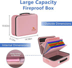 TIGERKING Fireproof Document Box Hard Shell, Fire Proof File Box for Documents with Combination Lock, File Safe Boxs Fireproo