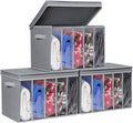 Zilink Upgraded Sweater Storage for Closet with Lids and Support Boards Large Sweater Organizer for Closet with 5 Grids Divid
