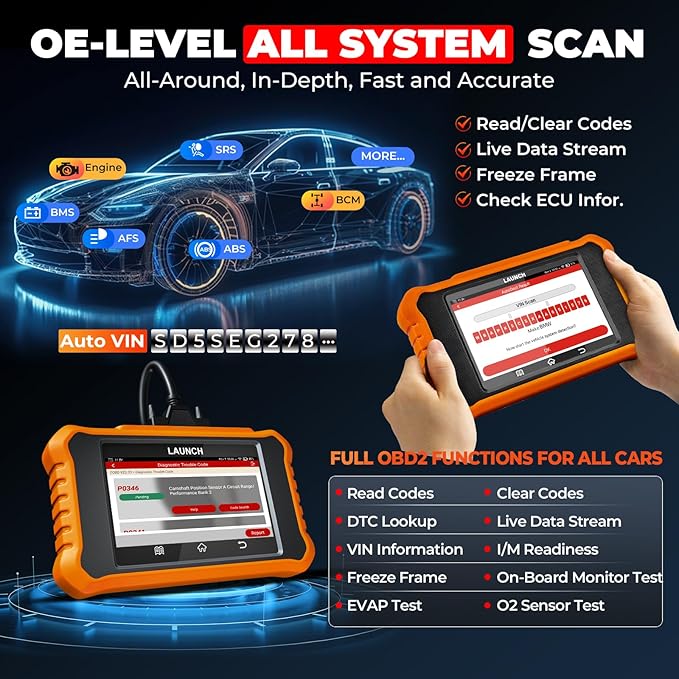 LAUNCH Creader Elite V2.0 for BMW OBD2 Scanner, 2026 Full Systems Bi-Directional Scan Tool, All Reset Services, ECU Code,