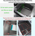 Center Console Organizer Tray for Ford F150 2021 2022 2023 2024 Accessories Interior Secondary Storage Armrest Box Insert Hidden Cubby Drawer (Full Console w/Bucket Seats ONLY) (Red Trim)