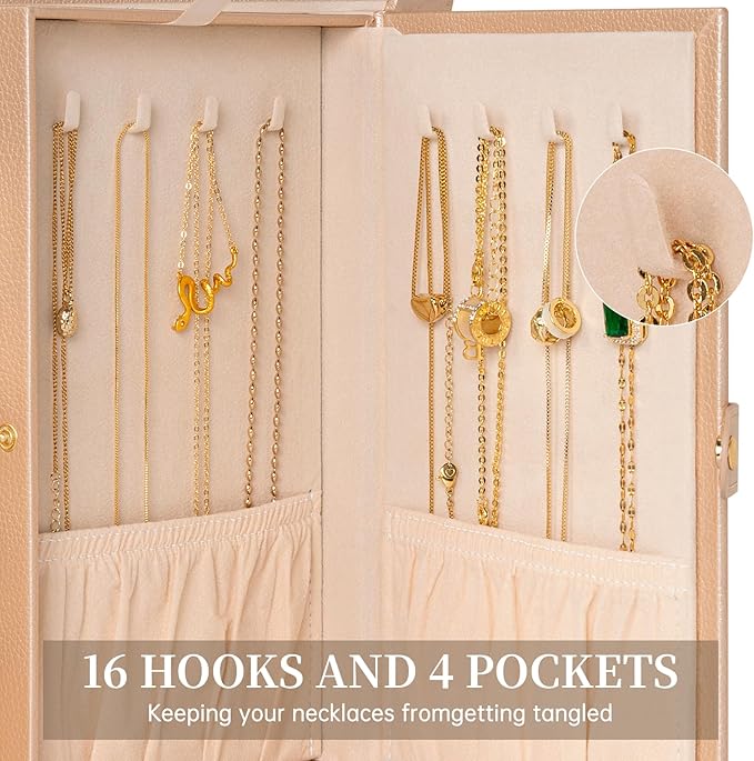 AKOZLIN 6-Tier Jewelry Box Organizer Functional 5 Drawers Leather Jewelry Storage Case for Women Girls Ring Necklace Earring 