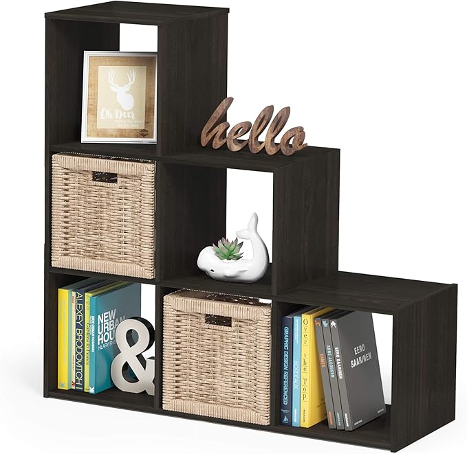 Furinno Pelli 3-2-1 Cubic Storage Cabinet, Espresso