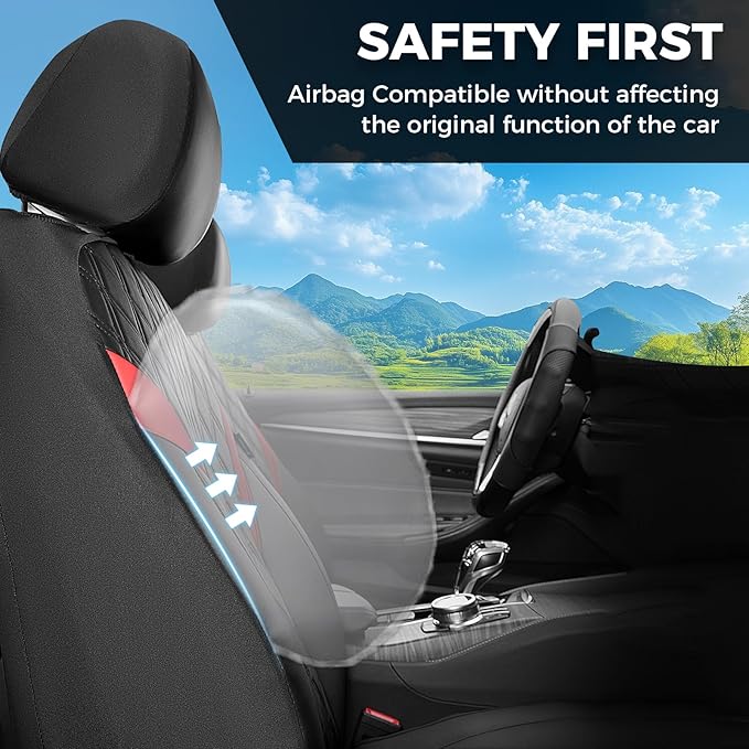 FLORICH Seat Covers Full Set, Leather Seat Covers for Cars, Waterproof Car Seat Protector Breathable, Front and Rear Seat Cov